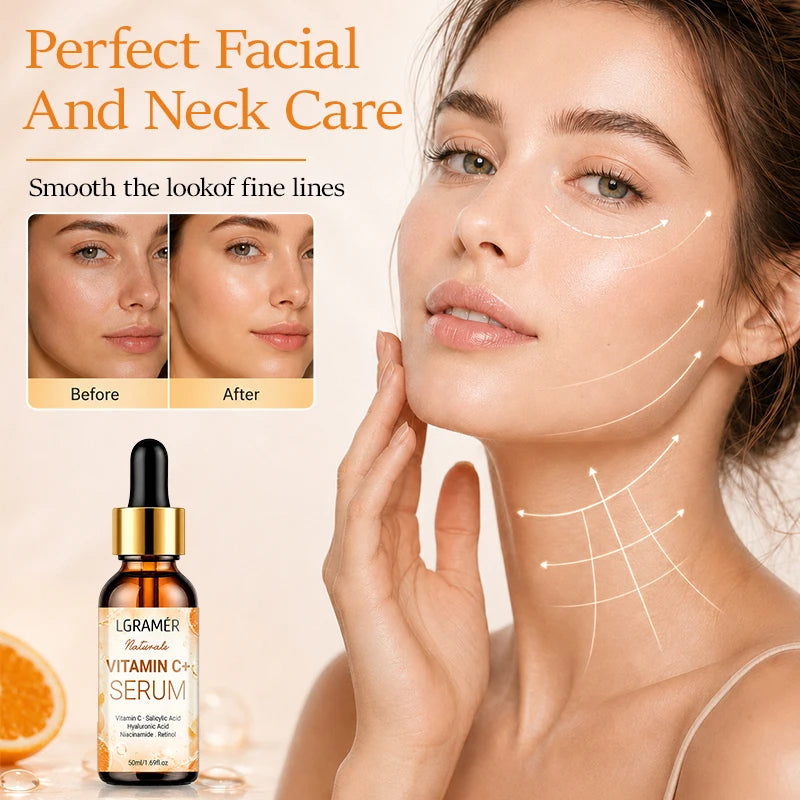 30ml/50ml Vitamin C & Retinol Facial Serum, Hyaluronic Acid Hydrating Essence, Brighten and Even Skin Tone, Anti Aging Skin Care