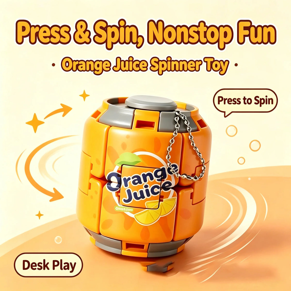 Soda Can Fingertip Slider Fidget Toy Keychain for Stress Relief