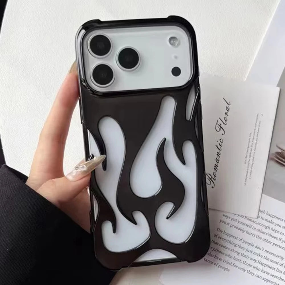 Flame Pattern Anti Drop TPU Phone Case for iPhone 17 16 15 14 Pro Max