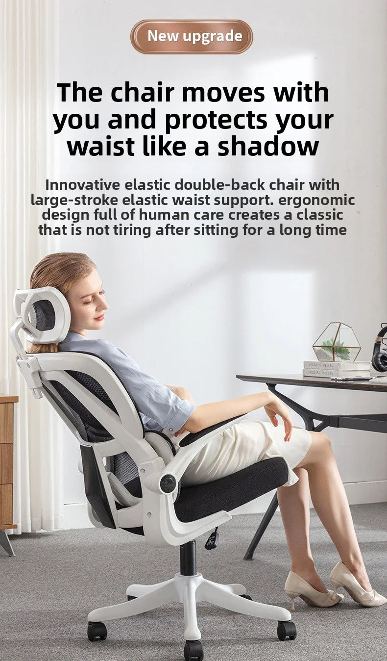 Ergonomic Home Office Chair, Comfortable Desk Chair for Students with Back Support, Long Sitting Study Chair