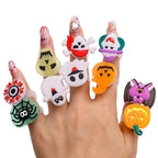 Halloween Luminous Rings Creative Cute Pumpkin Ghost Eye Ghost Pirate Spider Web Children Toys Halloween Flash Finger Rings