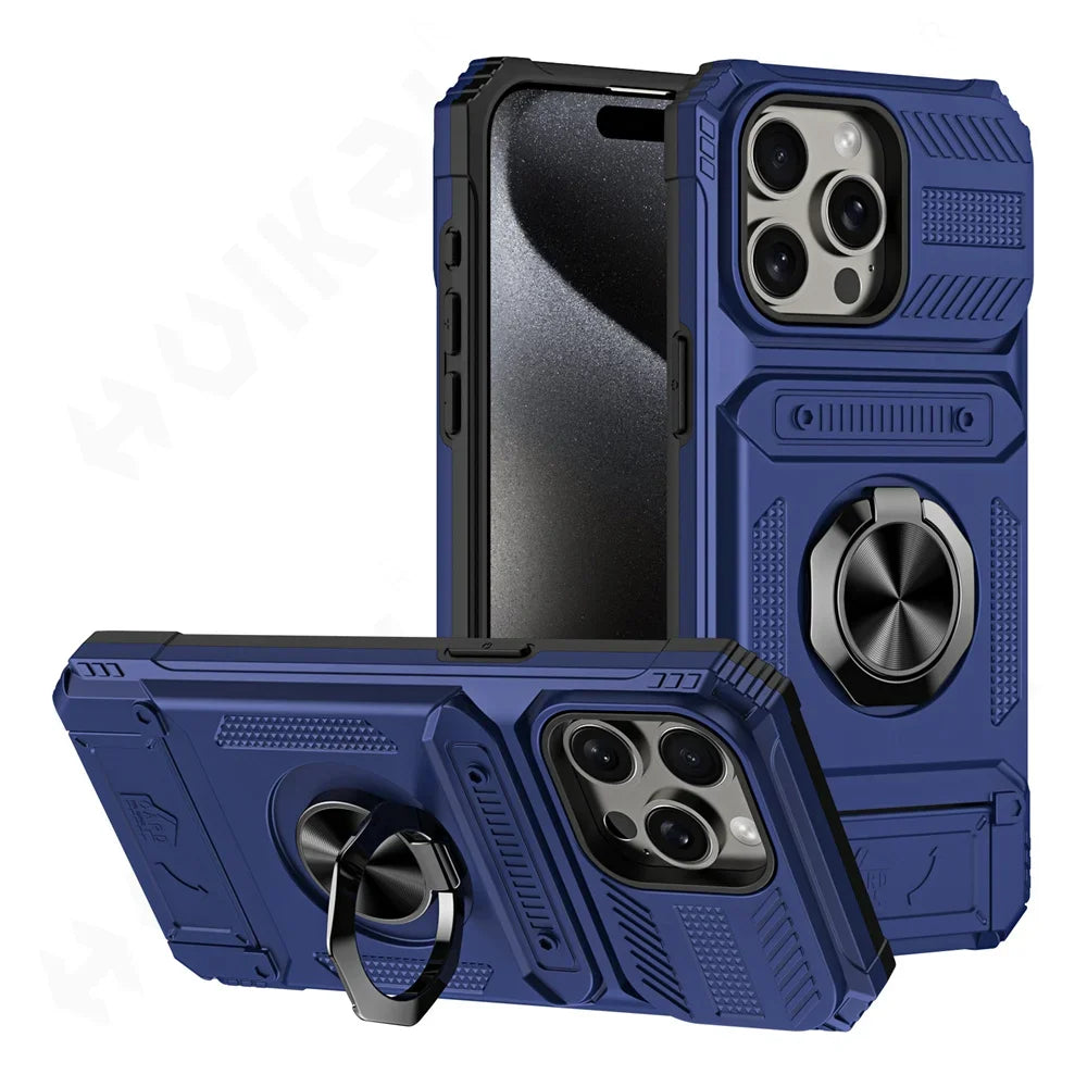 Case For Samsung S24 S23 Ultra Plus FE A14  A15 25 35 55 Magnetic Rotated Ring Kickstand Heavy Duty Drop Protection Wallet Cover