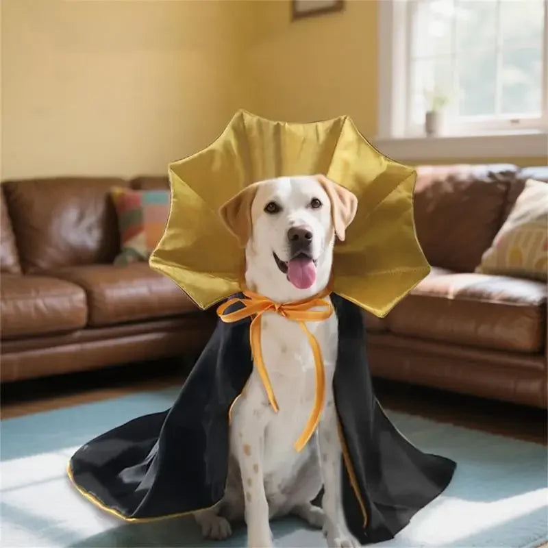 Halloween Pet Costume Cloak with Easy to Wear Laceup Tied Design Comfortable Polyester Dog Cosplay Outfit for Parties 87HA