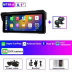 Jansite Portable 8.1 inch IP67 Waterproof Motorcycle 4K DVR GPS Navigation Wireless Carplay Android Auto Moto Recorder Monitor