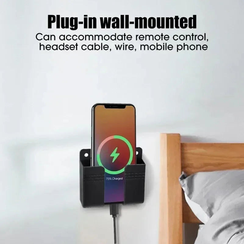 4 Piece Wall Mounted Phone Holder Organizer With Adhesive Charging Dock