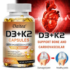 Vegan Vitamin D3 K2 Capsules - Organic Coconut Oil - Daily Supplement for a Healthy Immune System & Bones Gluten & Soy Free