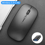 Wireless Mouse Dual Modes Bluetooth-compatibl 2.4G Portable Office Mouse for Laptop Notebook PC MacBook Battery Gaming Mouse