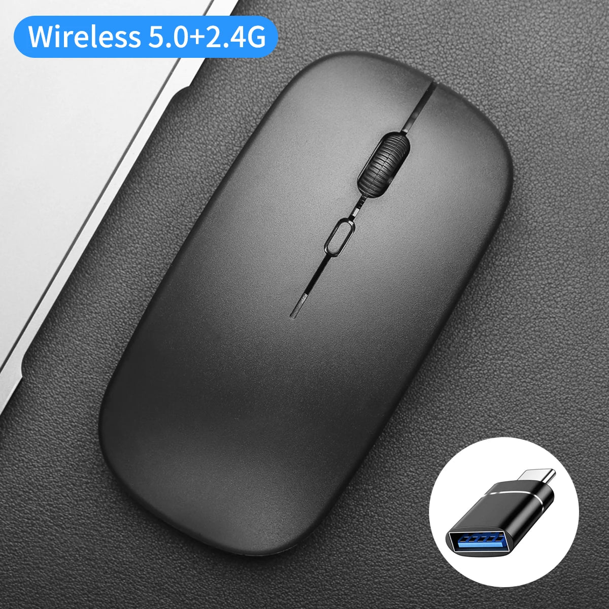 Wireless Mouse Dual Modes Bluetooth-compatibl 2.4G Portable Office Mouse for Laptop Notebook PC MacBook Battery Gaming Mouse