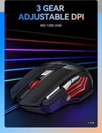 Gaming Mouse RGB Backlit Ergonomic Game Mice 7D Esports Wired Mouse Computer Mouse for Laptop PC Desktop Gamer