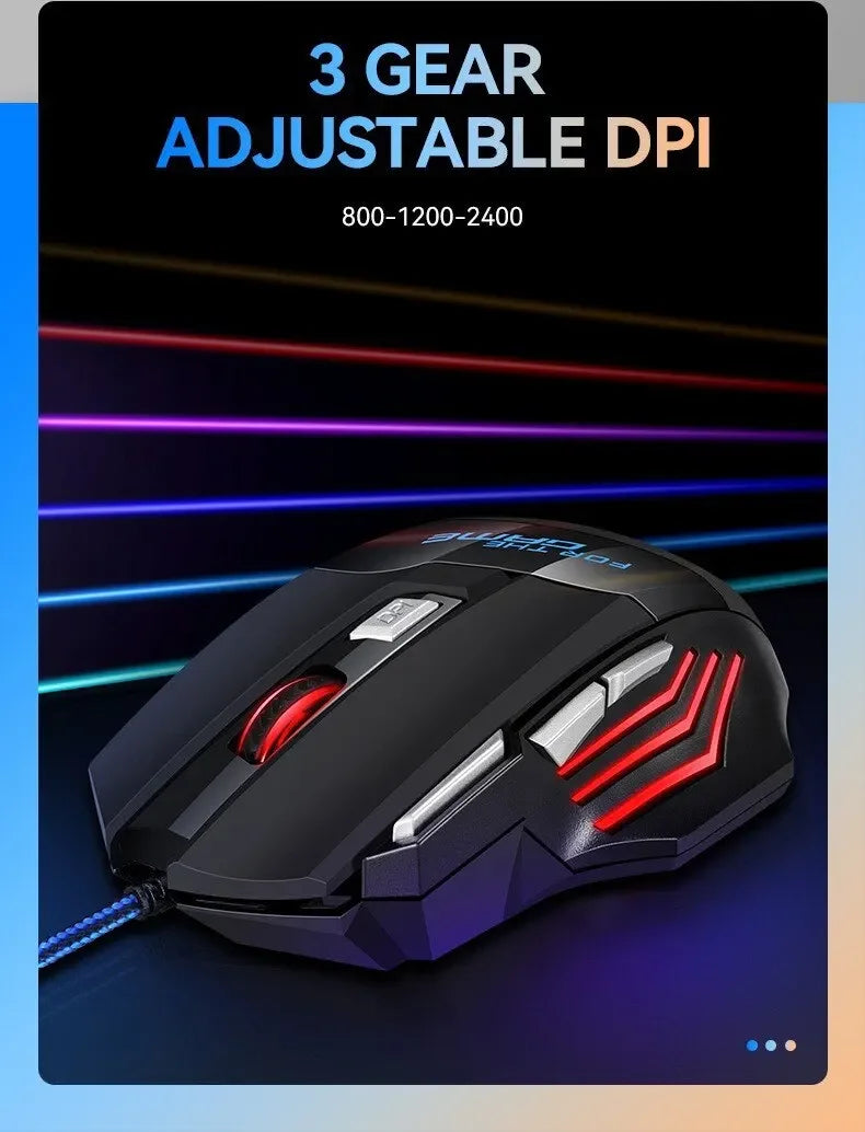 Gaming Mouse RGB Backlit Ergonomic Game Mice 7D Esports Wired Mouse Computer Mouse for Laptop PC Desktop Gamer
