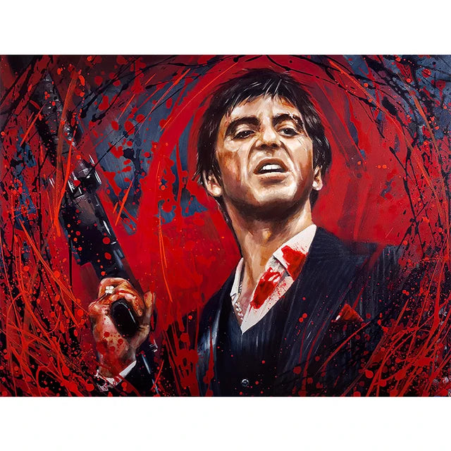 Portrait Art Canvas Painting Movie Graffiti Tony Montana Poster and Prints Wall Art Picture for Living Room Home Decor Cuadros