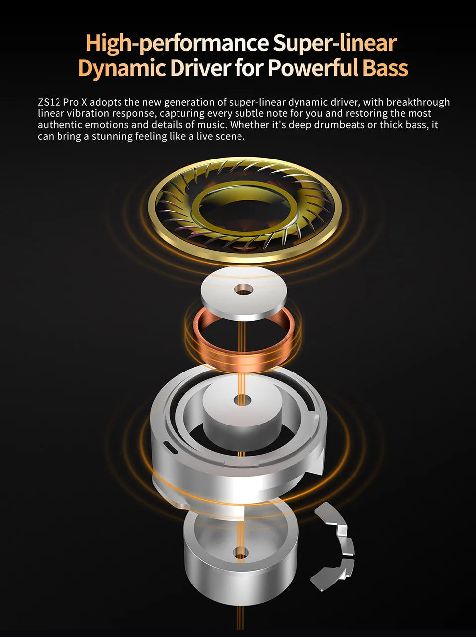 KZ ZS12 Pro X Metal Hybrid Earphones with Adjustable Bass Tuning