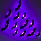 Halloween 3D Stereoscopic Bat LED Night Light PET Wall Decal Home Festival Party Indoor Wall Decoration Lamp