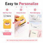 Personalized Cute Name Stamp Waterproof Clothing Label for Kids Self Ink Stamp for Kindergarten School Bags Custom Stamp
