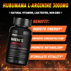 L-Arginine Male Enhancing Supplement for Performance, Endurance and Muscle, Strength and Endurance, Non-GMO, 60 Tablets