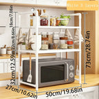 Kitchen Countertop Microwave Storage Rack, Multi-Layer Seasoning Storage Rack, Used For Storing Countertop Kitchen Utensils