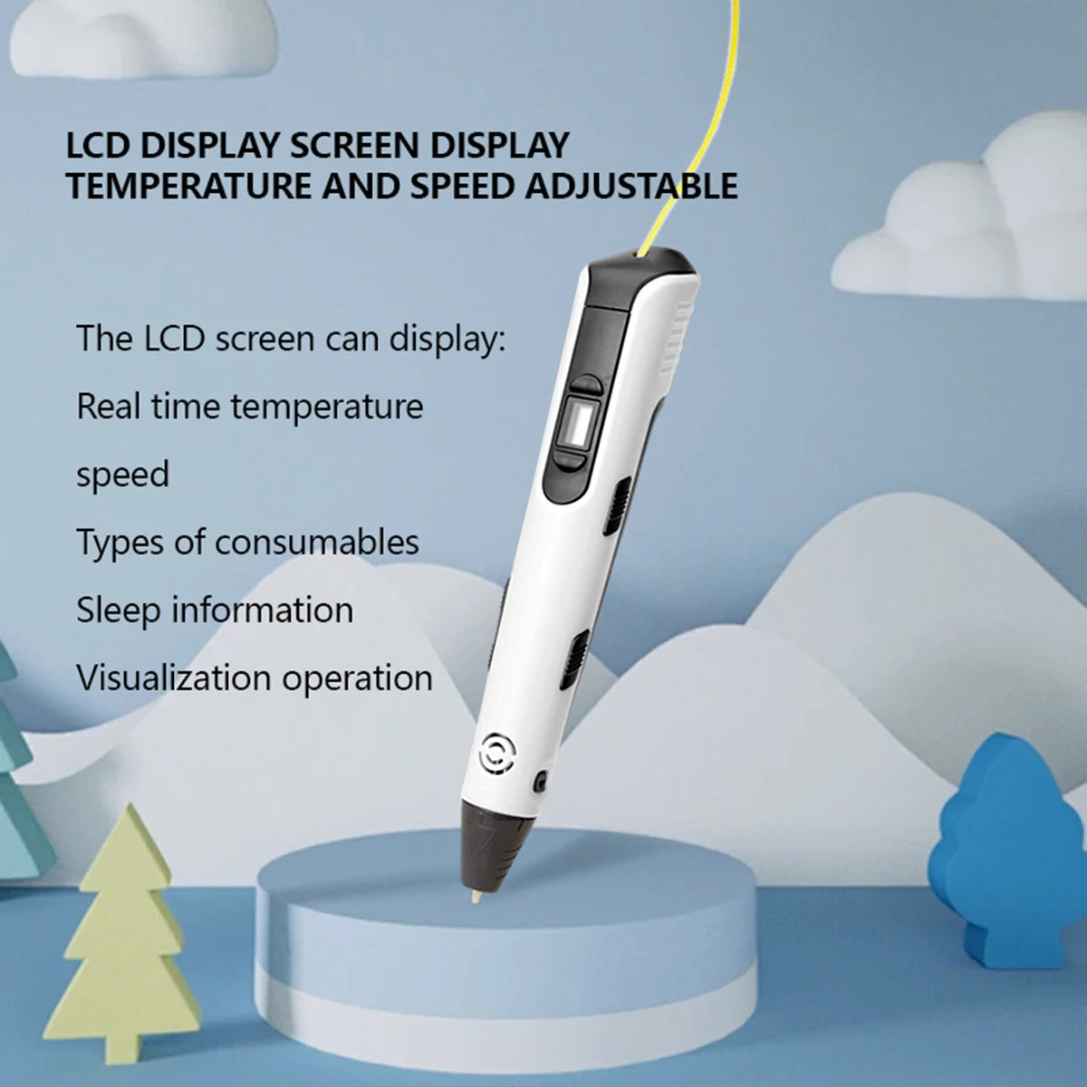 Upgraded 3D Printing Pen 9 Meter Pla Filaments Children S Birthday Christmas and New Year Gifts Three Dimensional Painting Tools