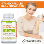Neuropathy Support Supplement 600mg - Supports The Nervous System, Relieves Stress, Promotes Brain Function, and Boosts Energy