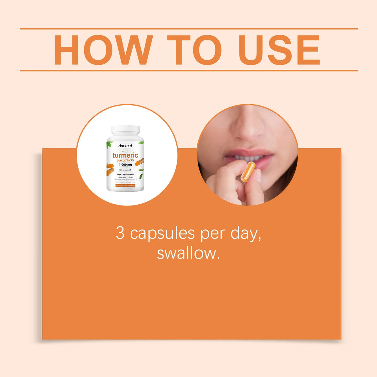 DOCTEAT Curcumin Joint Capsules Relieve Joint Soreness Improve Physical Fatigue Enhance Vitality Boost Immunity Health Capsules