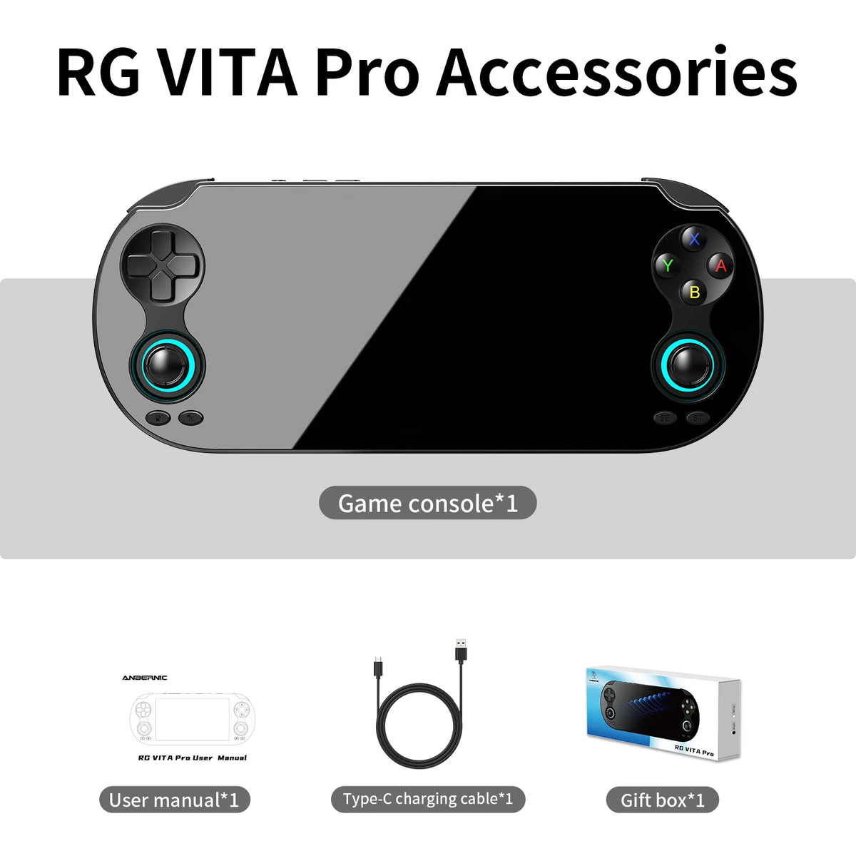 Anbernic RG VITA Pro Retro Handheld Game Console 5.5" IPS 1920*1080 Touch Screen 5000mAh Android Video Games Player AI 1080p DP