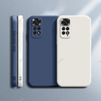 Basic Phone Case for Xiaomi Redmi Note 11 Global Market 4G 6.43" Soft Liquid Silicone Square Classic Lens Protection Back Covers