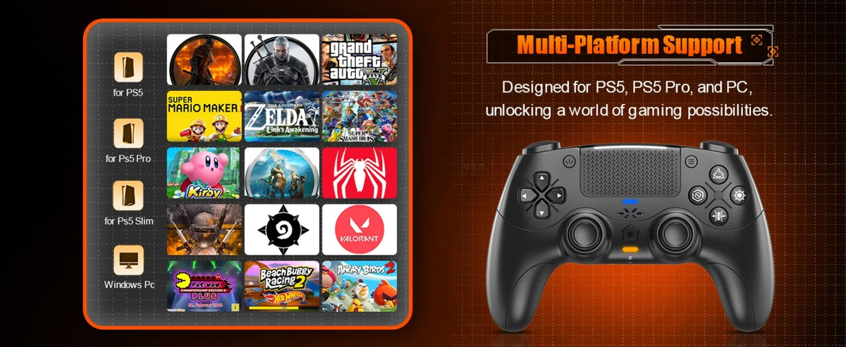 Gamepad For Playstation 5 PS5/PC, Wireless Controller W/Adaptive Triggers Haptic Feedback Dual Shock Linear Motor Game Controle