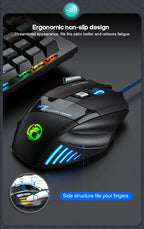 4-Keys Gaming Wired Optical Mouse RGB Backlit 3200DPI Adjustable Ergonomic Design Gamer Mouse For PC Computer Laptop Tablet