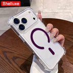For IPhone17 IPhone18 ProMax Transparent Armour Magnetic Case Shelluxe For iPhone 18 17 Pro Max 17Air Cases Luxury Corners Cover
