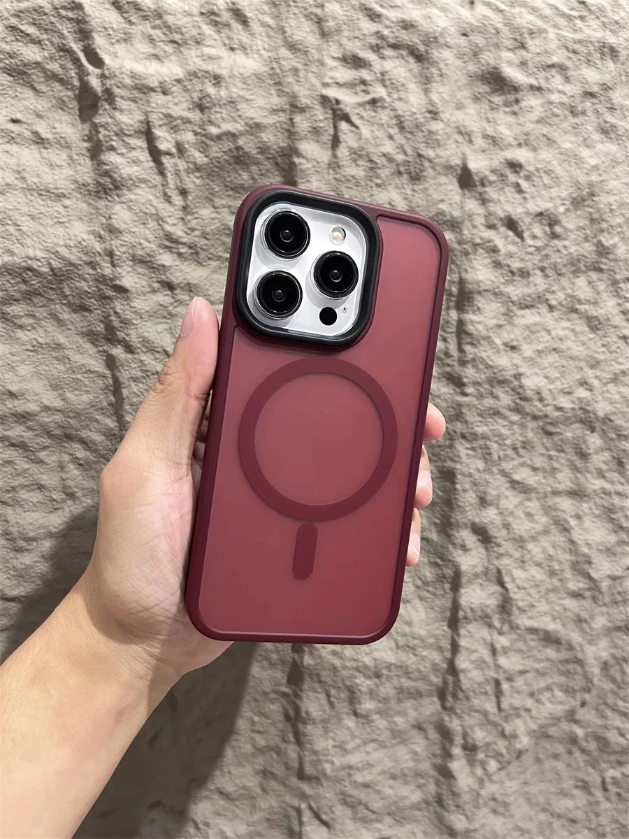 Matte Magnetic Original Phone Case For iPhone 18 Air 17 16 15 14 12 11 13 Pro Max 16e Plus For Magsafe Wireless Charging Cover