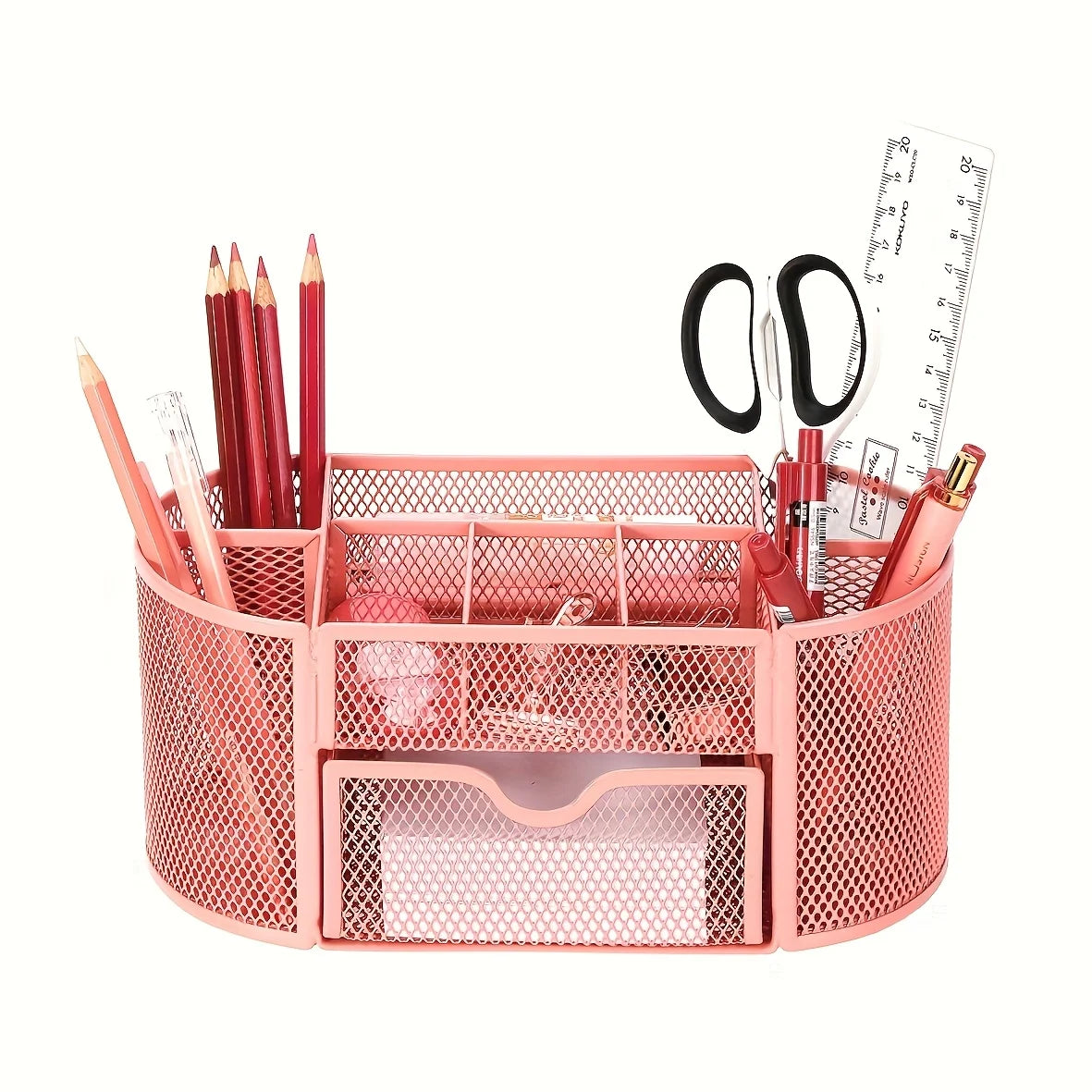 Mesh Desk Organizer Sturdy Metal Pen Stand Student Stationery Office Supplies