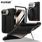 For Apple iPhone Duo Case With Stylus Pen Holder Stylus Screen Protector Camera Stand Wristband Hinge Protection Phone Cover
