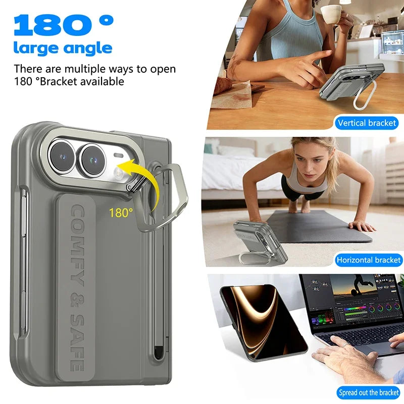 Matte PC Case for iPhone Duo with Wrist Strap Stylus and Kickstand