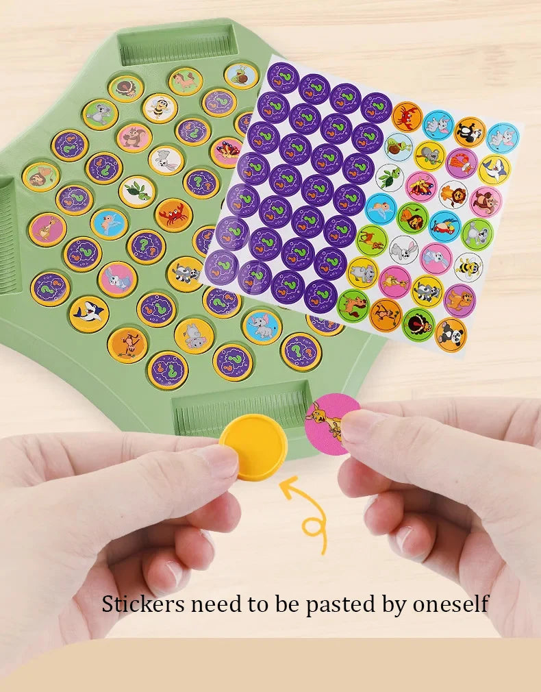 Kids Memory Game Educational Flip Board Toy Animal Fruit Dinosaur Logical Thinking Multi‑Player Learning Gift for 3‑6 Years Old