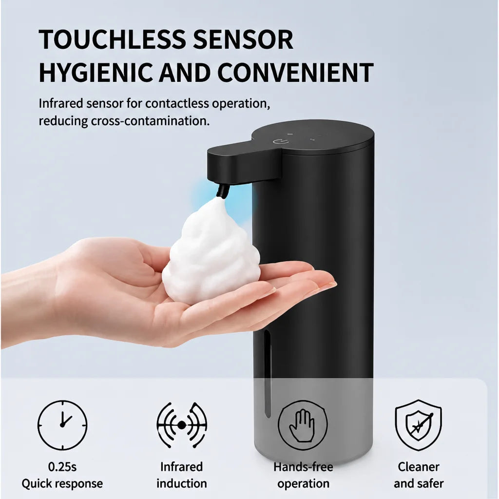 Automatic Soap Dispenser Stainless Touchless Rechargeable Hand Sanitizer Shampoo Detergent Dispenser for Kitchen Bathroom Toilet