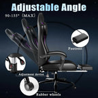 Gaming Chair, Video Game Chair with Pocket Spring Cushion and Footrest, Height Adjustable Computer Chair with Swivel Seat and H