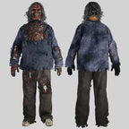 Kids & Adults Zombie Cosplay Costume, Scary Horror Bloody Skeleton  Outfit with Mask Gloves, Halloween Carnival Fancy Dress