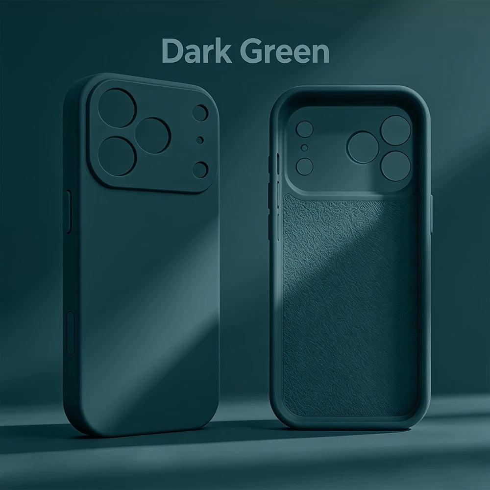 Original Liquid Silicone Case for iPhone 17 16 15 14 13 Pro Max 17Pro 16Pro Shockproof Soft Bumper Cases Cover Phone Accessories