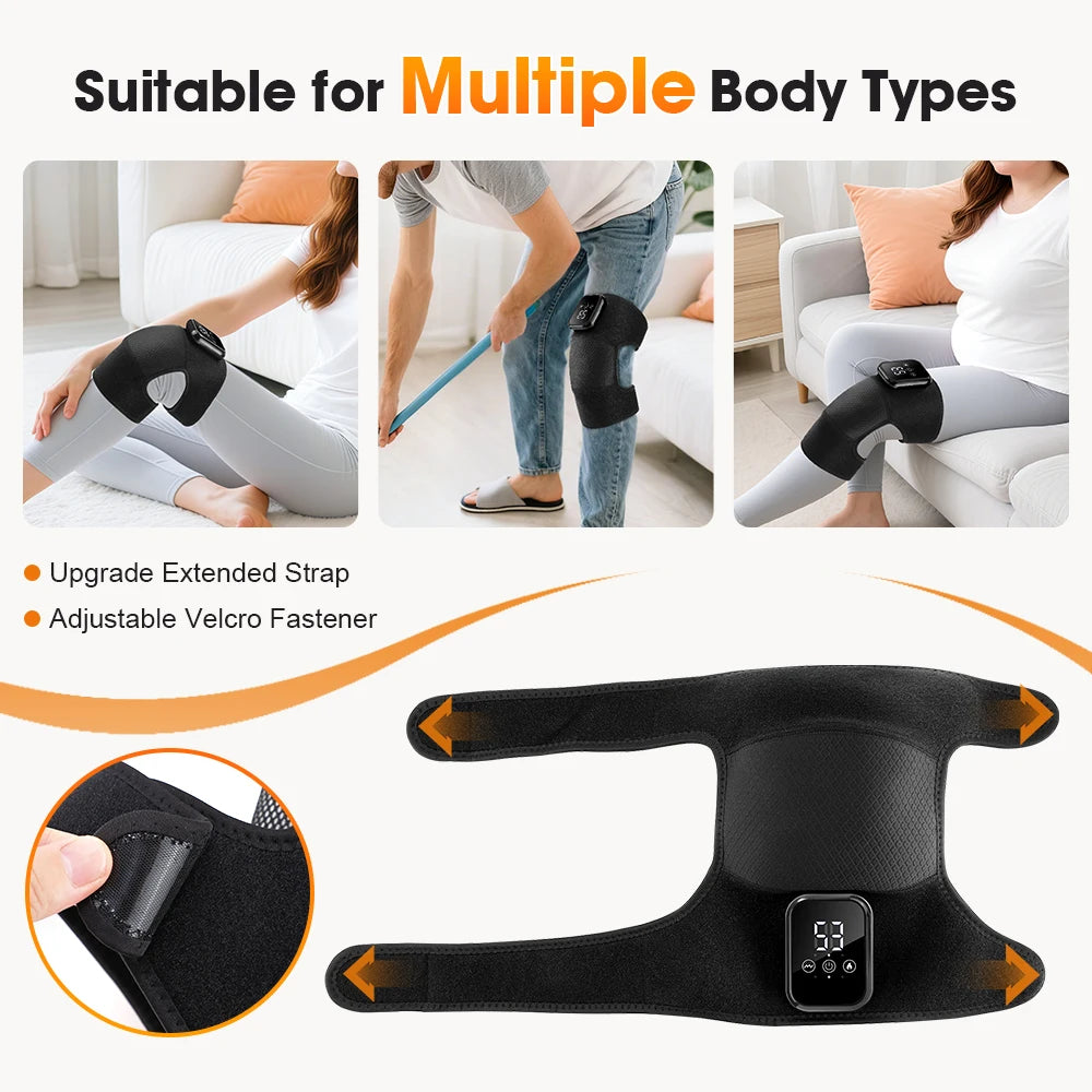 Electric Heating Shoulder Knee Massager with 3 Levels Vibration Muscle Relax Belt for Arm Enlarge Size for Shoulder