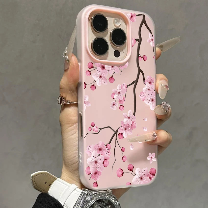 Peach Blossom Candy Color Phone Case For VIVO V40 V50 V60 Lite V70FE Y31D Y05 Y04 Y29 Y19S Y17S Y27 Y38 Y22S Casing TPU
