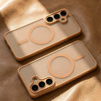 Luxury Matte Case For Samsung Galaxy S26 S25 S24 S23 Ultra Plus FE A56 A36 A26 A17 S25Edge For Magsafe Wireless Charge Cover