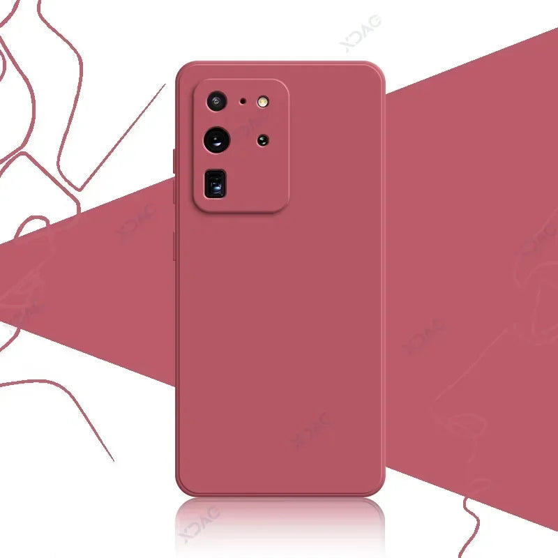 Original Mobile Phone Cover for Samsung Galaxy S20 FE Plus Ultra SamsungS20Ultra S20Plus 5G Soft Square Liquid Silicone Case Bag