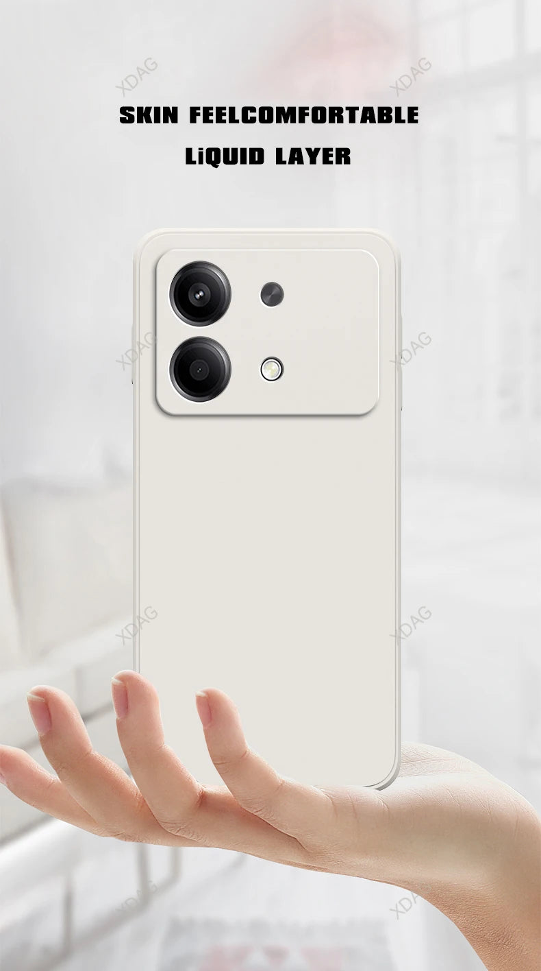 Liquid Silicone Cover for Xiaomi Redmi Note13 Note 13R 13 R Pro Plus 13RPro 5G Square Soft Original Mobile Phone Accessorie Case
