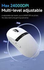 Ajazz AJ139 V2 MC Wireless Gaming Mouse Magnetic Charging Base with Anti Slip Adhesive PAW3311 Sensor Tir Mode Office Mouse