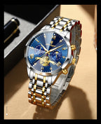 POEDAGAR Luxury Men Watch Top Original Waterproof Luminous Chronograph Man Wristwatch Stainless Steel Quartz Men's Watches Reloj
