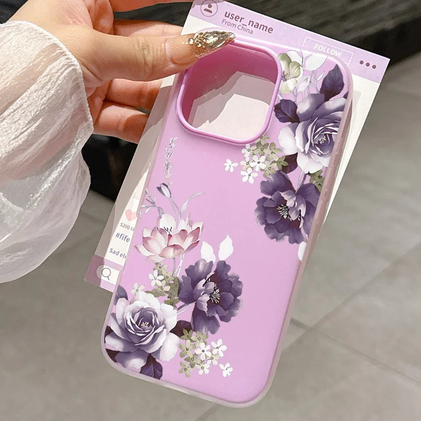 Peach Blossom Candy Color Phone Case For VIVO V40 V50 V60 Lite V70FE Y31D Y05 Y04 Y29 Y19S Y17S Y27 Y38 Y22S Casing TPU
