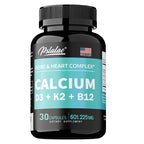 Calcium Supplement with Vitamin D3 K2 B12 - Supports Bone Health,Relieves Bloating, Immune System, Improves Absorption