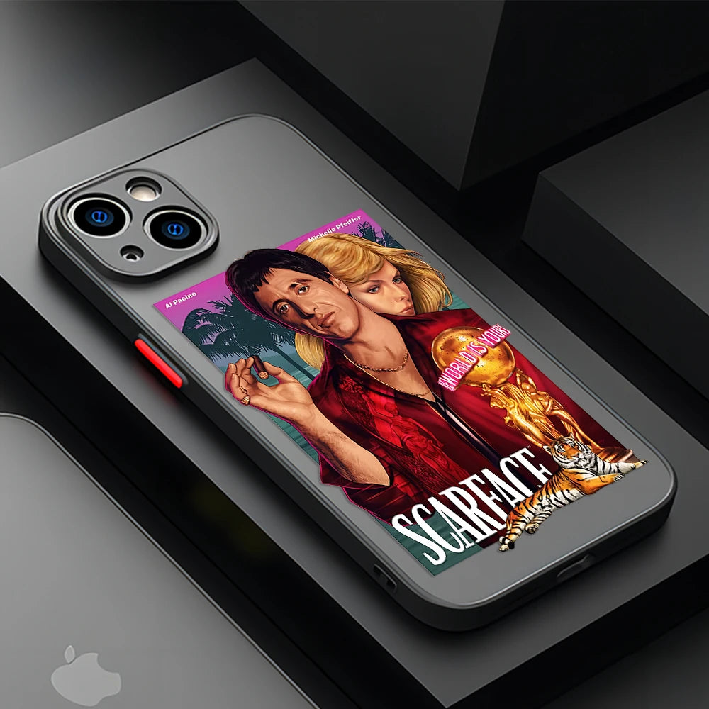 S-scarface Film classic Phone Case For iPhone 16 15 14 13 12 11 Mini Pro Max X XR XSMax 7 8 6 6s Plus Matte Clear Back Cover
