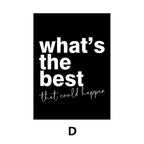 Simple Black Background Inspirational Quotes Canvas Art Poster Prints Modern Motivational Wall Decor Picture for Home