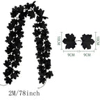 2M Artificial Fall Maple Leaf Garland Fake Plants Autumn Decor Leaves Vine for Thanksgiving Halloween Festivals Wedding Decora