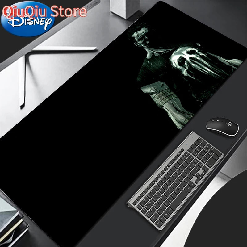 HD Print Anime Mouse Pad Office Computer Gamer Mousepad Laptop P-punisher Keyboard Pad PC Terror Skull Logo Gaming Desk Mice Mat